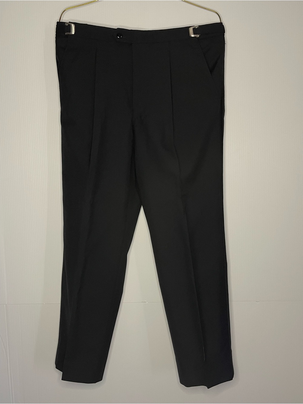 Men's Black Yves Saint Laurent Dress Trousers - Tailored Pleat Front